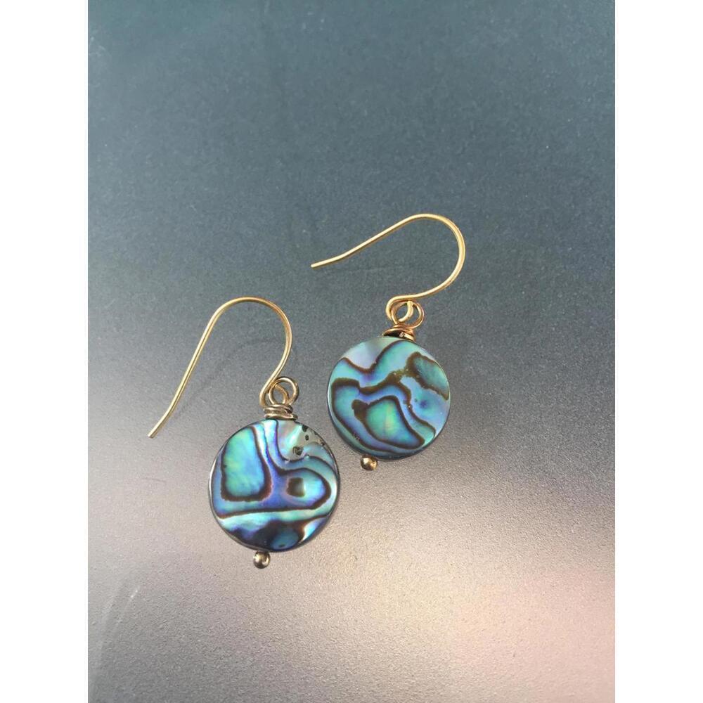 Abalone Coin Earrings